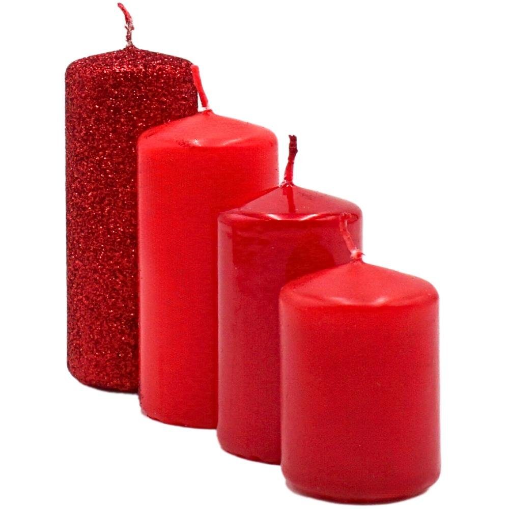 Dekohelden24 Adventskerze Gestufte Stumpenkerzen, Adventskerzen, Adventskra günstig online kaufen