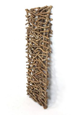 Frank Flechtwaren Paravent Holz-Deko (1 St), Raumteiler Skulptur Natur Schmuck Holz Wand Deko Bild Rattan