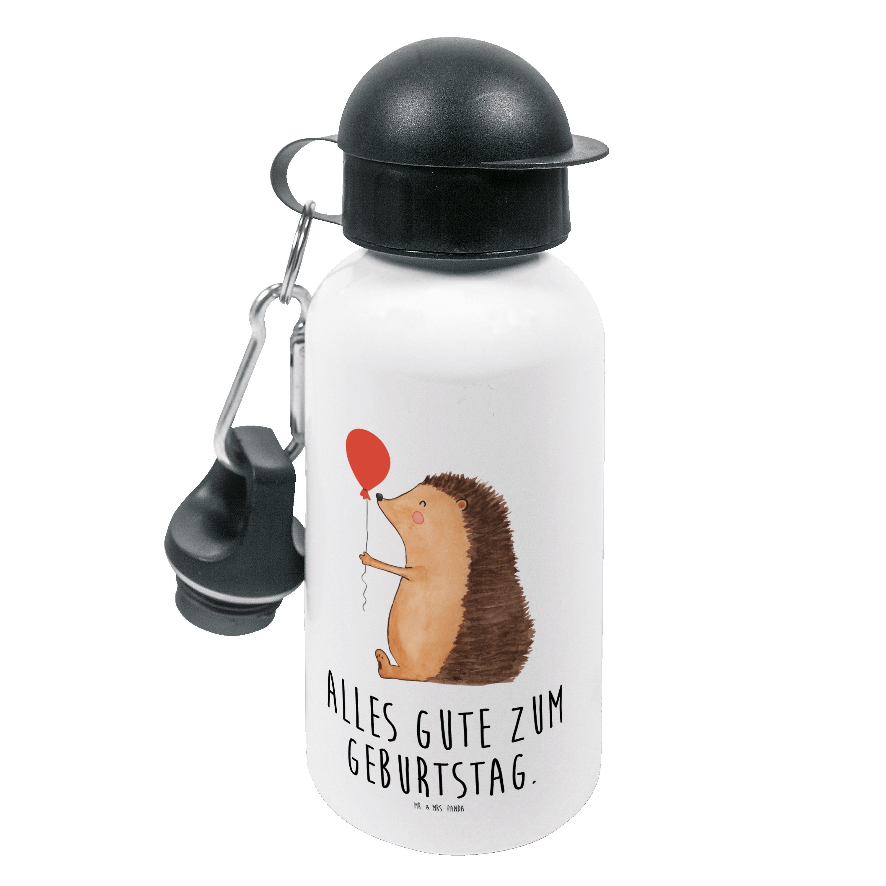 Panda - mit Geschenk, Trinkflasche Luftballon Igel Kindergarten Mr. & Kinder Mrs. - Flasche, Weiß