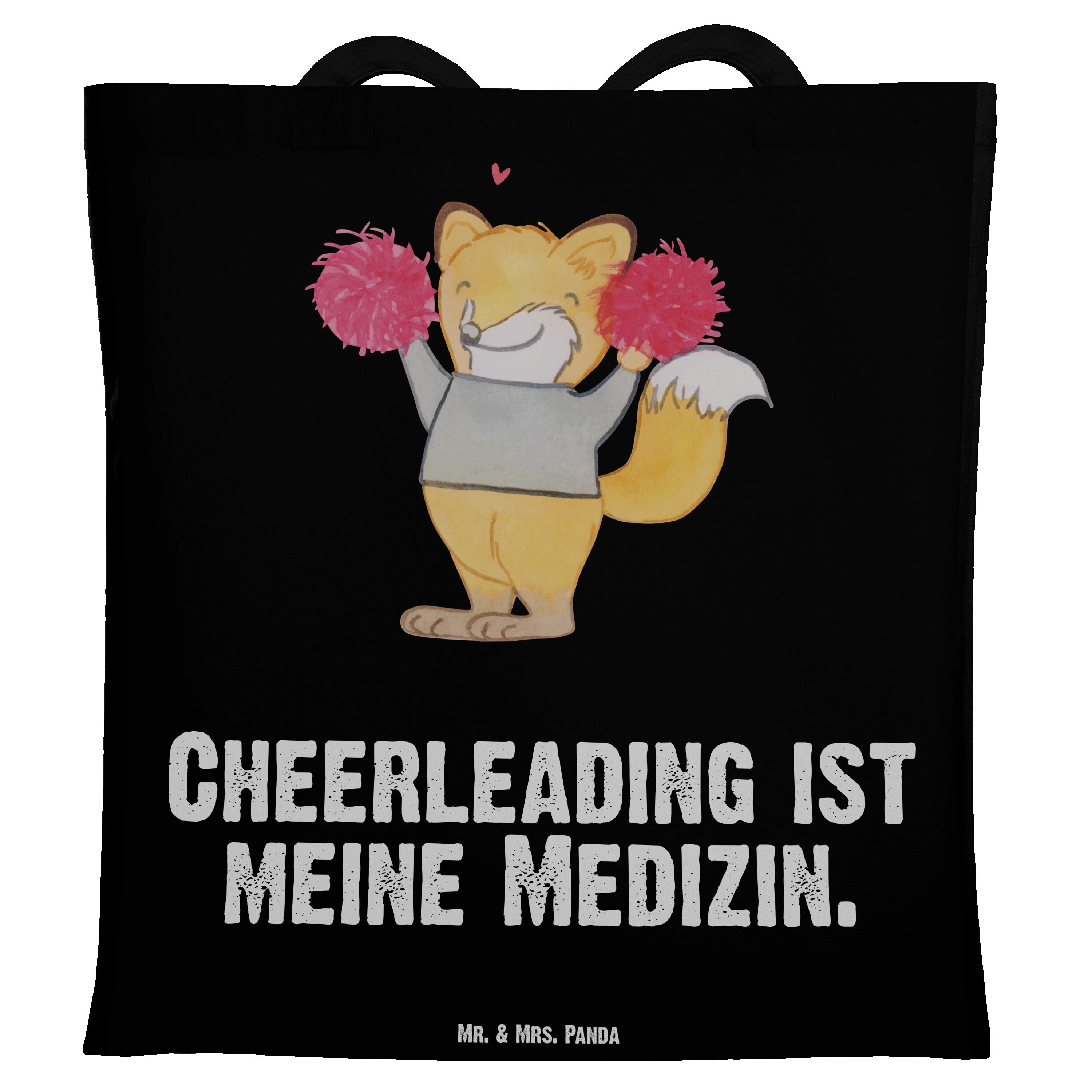 Mr. Medizin Tragetasche - (1-tlg) Fuchs Schwarz - Cheerleader Panda Mrs. Stoffbeutel, & Geschenk, Gewinn,