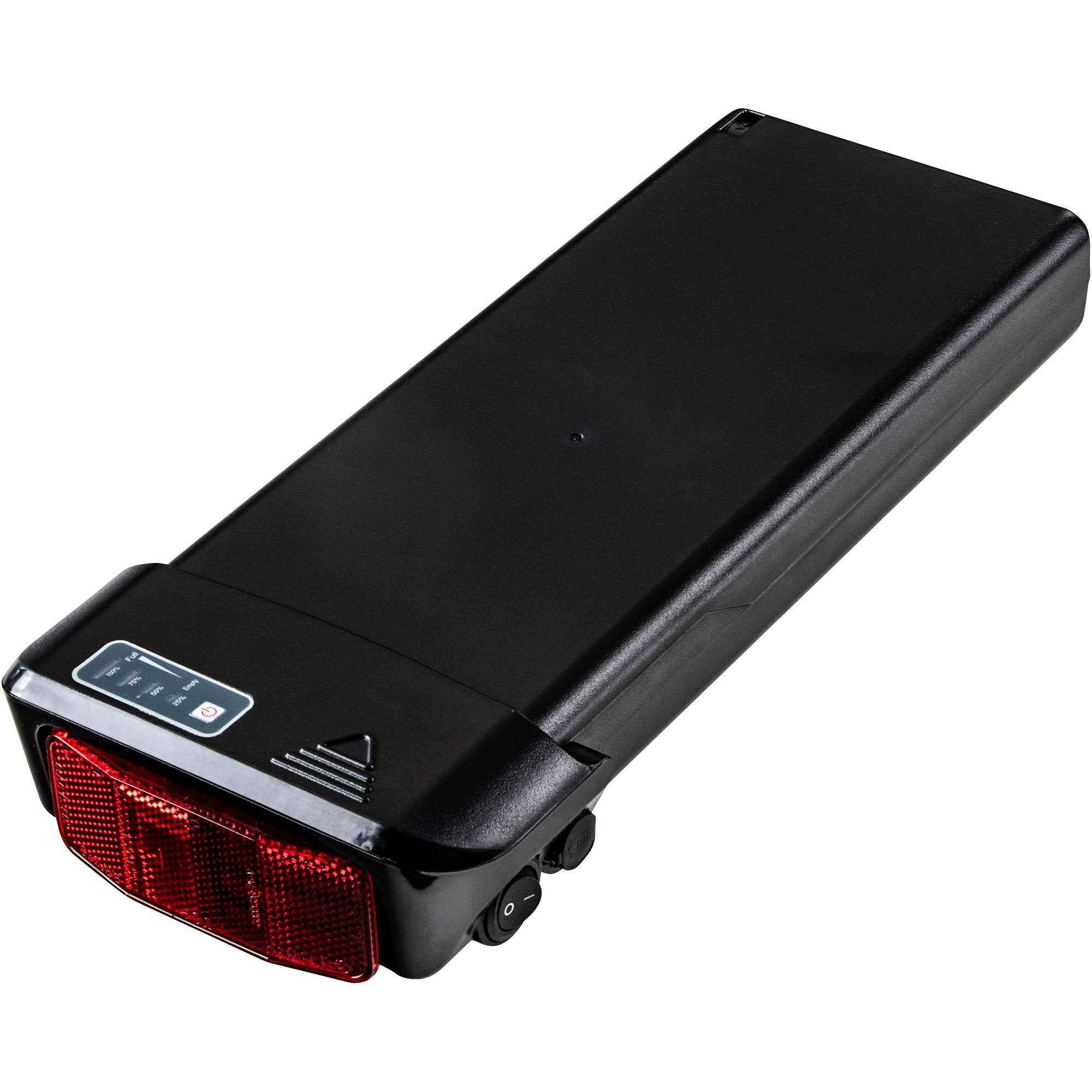 Zündapp Green 7.7 Z802 E-Bike Akku 10000 mAh (36 V, 1 St), E-Bike Akku Batterie Gepäckträgerakku Fahrradakku mit Reflektor Koax