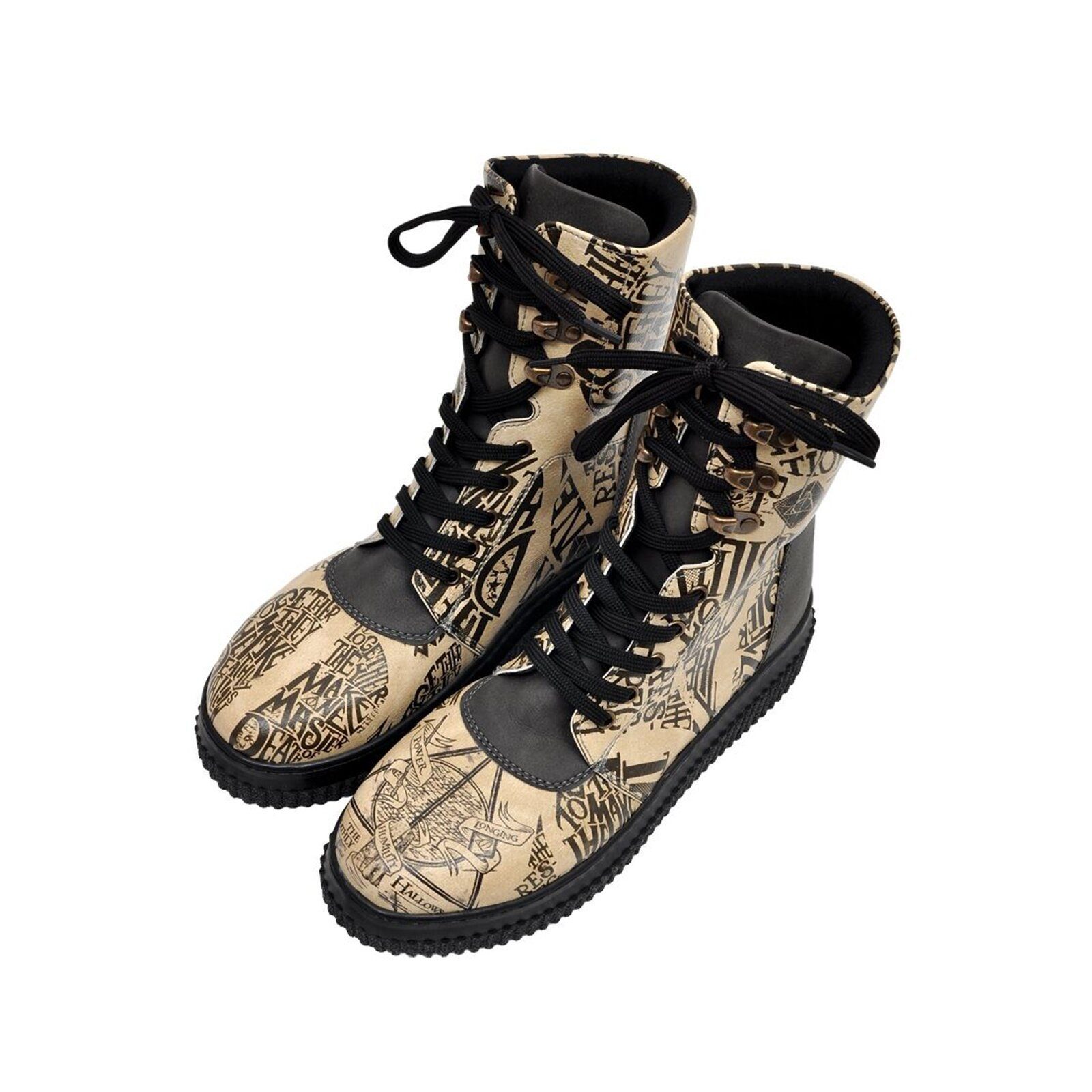 DOGO Future High Top Boots Deathly Hallows Harry Potter Damen Schnürboots Handgefertigt