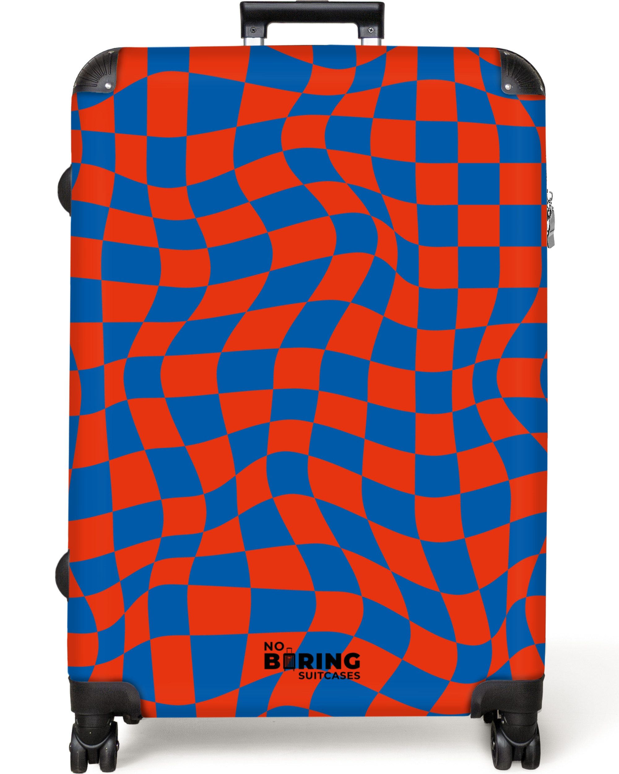 NoBoringSuitcases.com© Hartschalen-Trolley Gewellter rot-blau karierter Dru günstig online kaufen