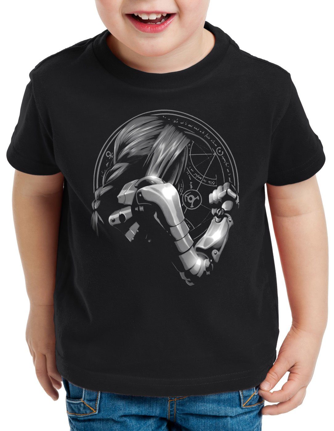 style3 Print-Shirt Kinder T-Shirt Hellsing Fighter Vampir Anime Manga schwarz
