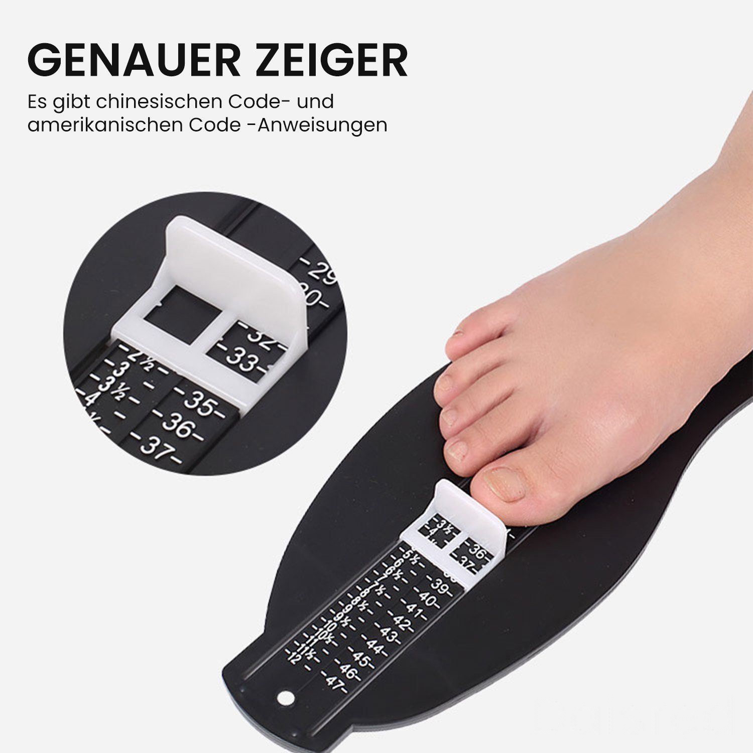 Messlatte Fußmessgerät Daisred Coole Schwarz Gadget, Unisex (1-tlg) Schuhgrößenmesser