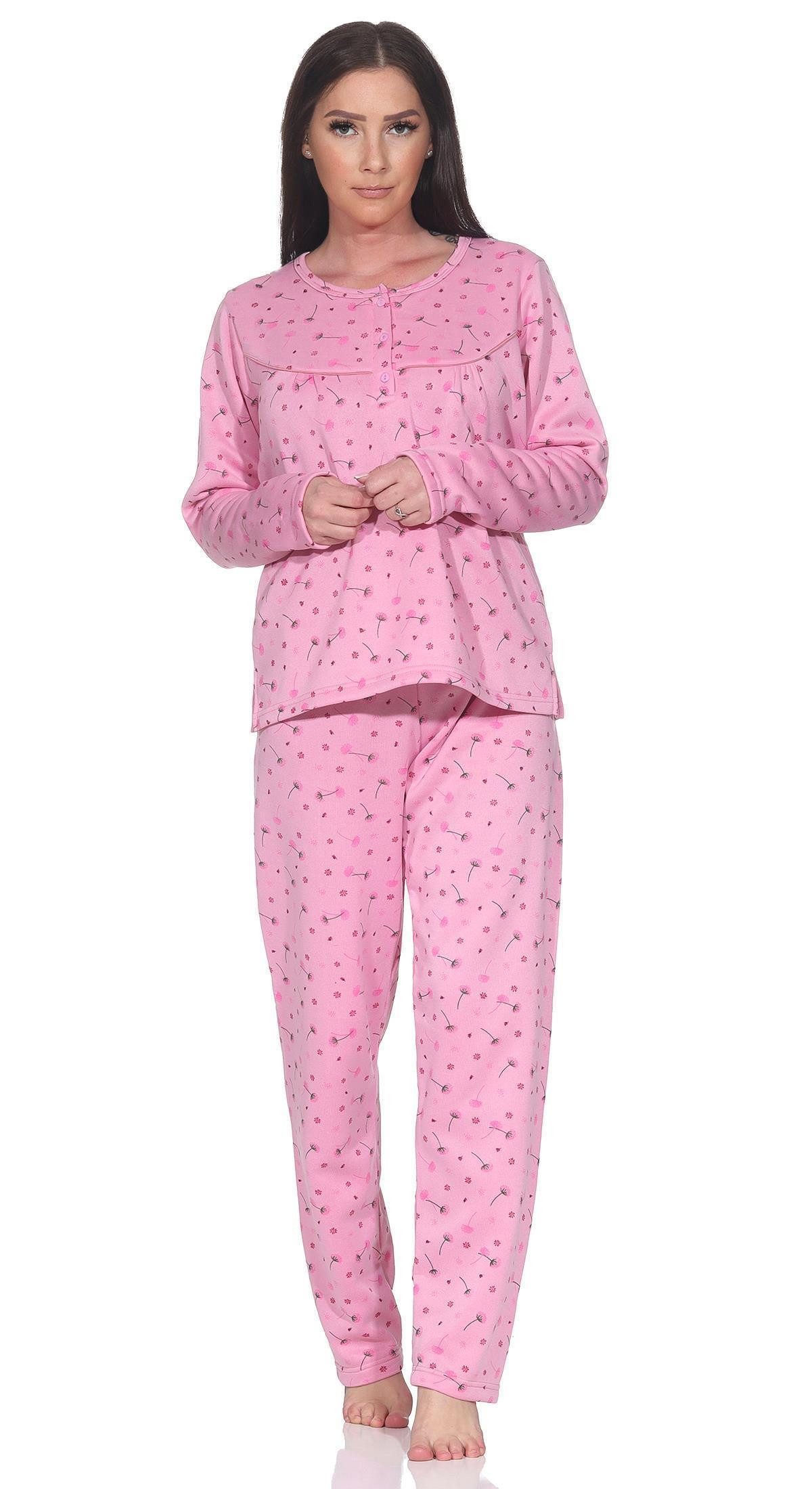 EloModa Pyjama Damen Pyjama lang Thermo günstig online kaufen