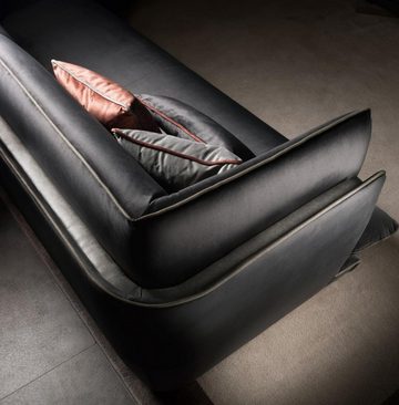 JVmoebel Ecksofa Schwarzes Sofa Luxus L-Form Couch Wohnlandschaft Arredoclassic, Made in Europe