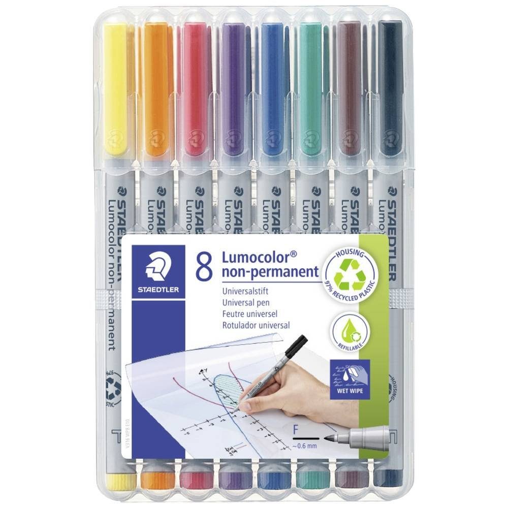 STAEDTLER Folienstift Universalstift Lumocolor, F, 8er-Set