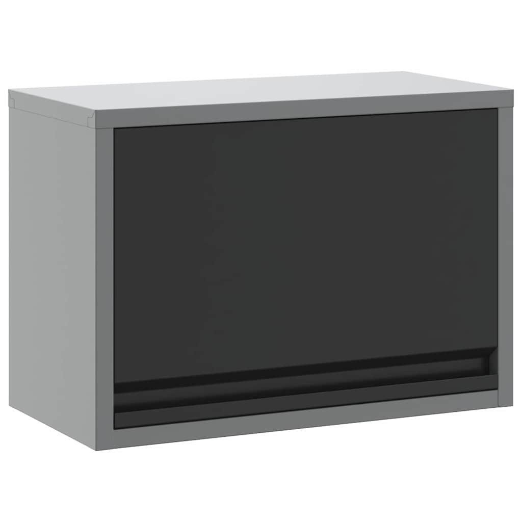 vidaXL Werkzeugbox Werkzeugschrank mit Speicher Schwarz und Grau 50 x 25 x 35 cm (1 St)