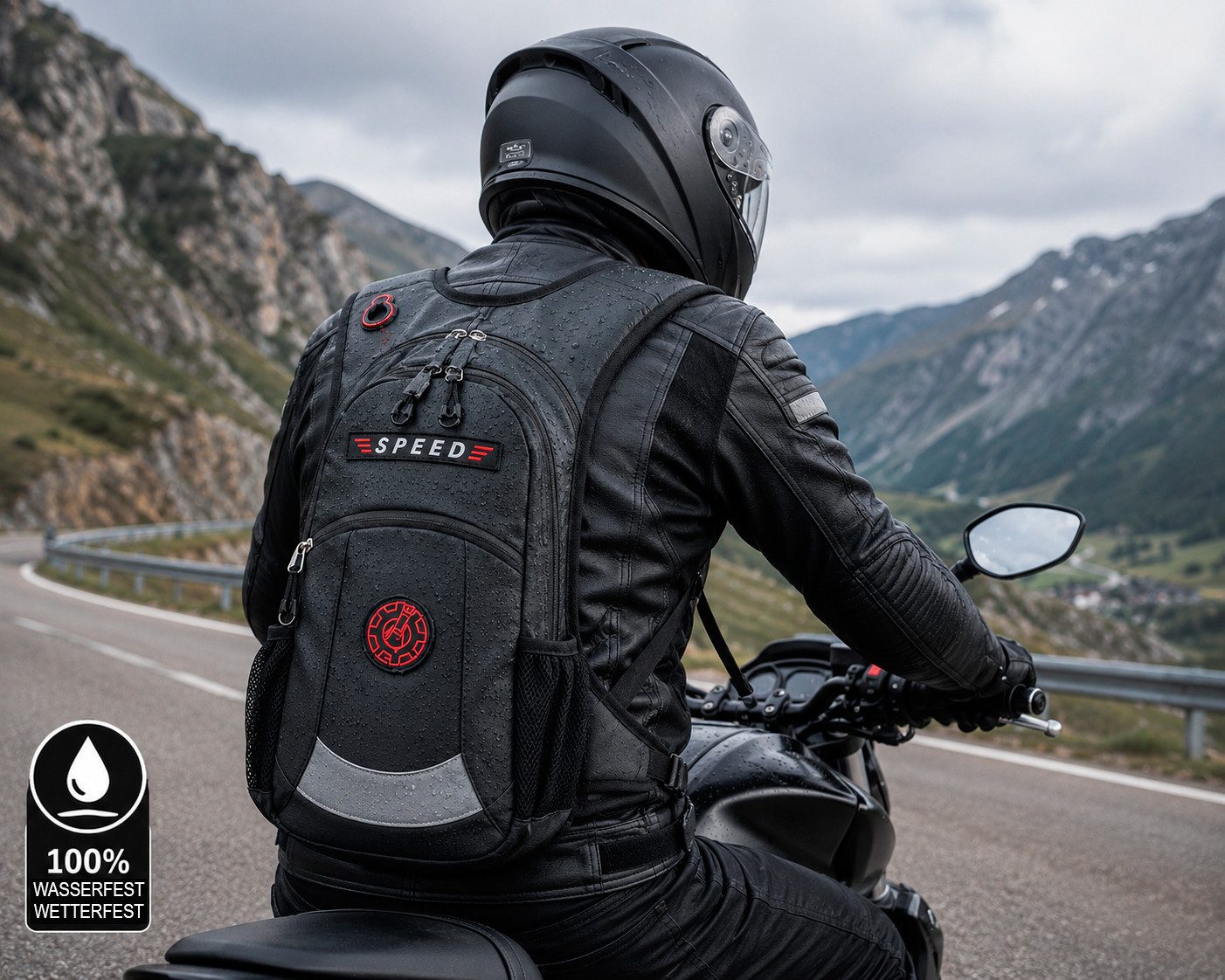 BAG STREET INTERNATIONAL Fahrradrucksack - wasserdichter Motorradrucksack - ergonomisch - Sport, Outdoor