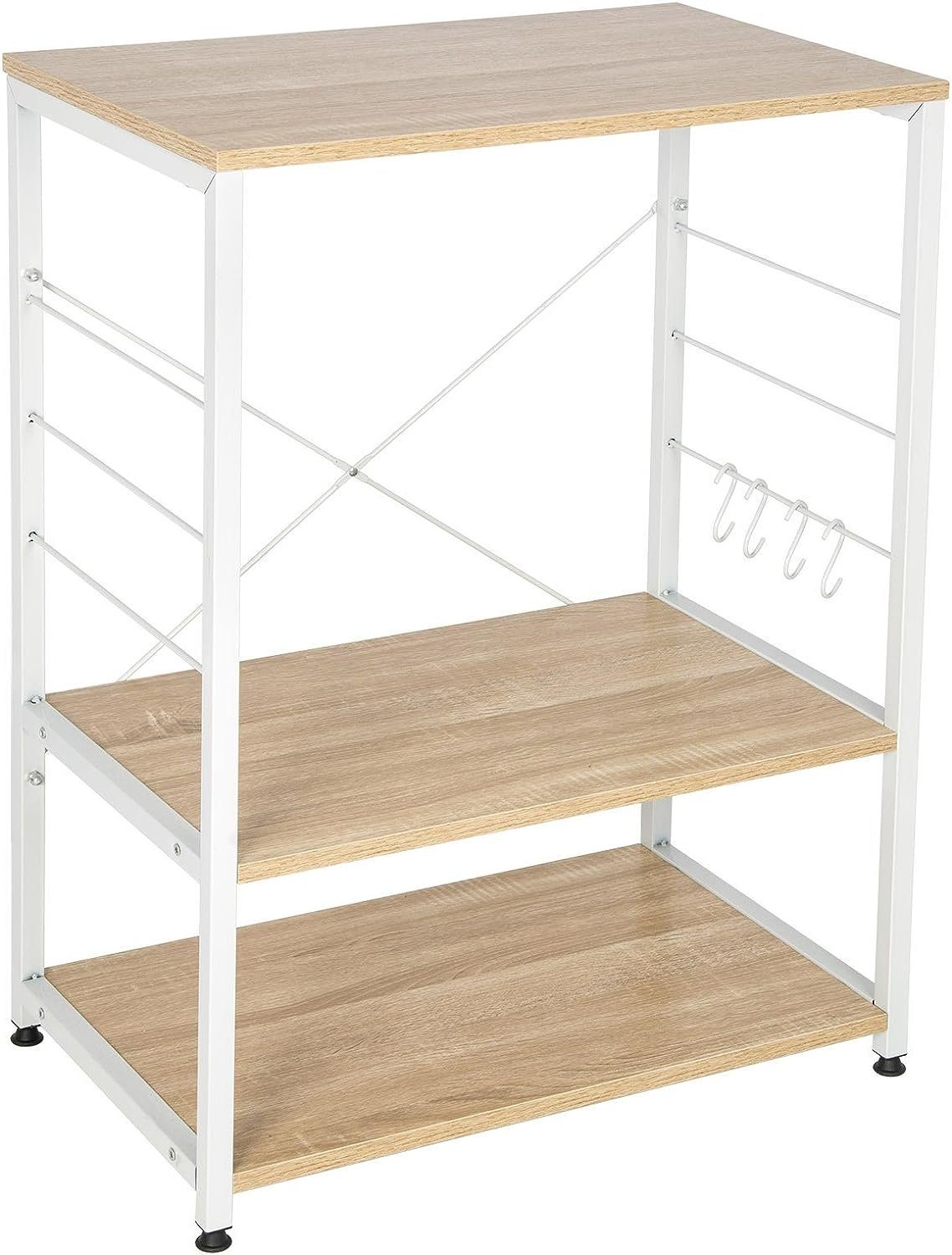 Woltu Standregal, 1-tlg., Standregal aus Holz & Metall mit 3 Ablagen für Kü günstig online kaufen