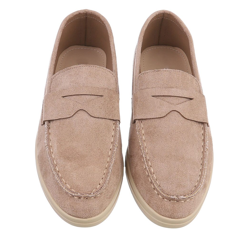 Ital-Design Elegante Mokassins für Damen – Komfortabel und Vielseitig Slipper (90033041) Blockabsatz Mokassins in Hellbraun
