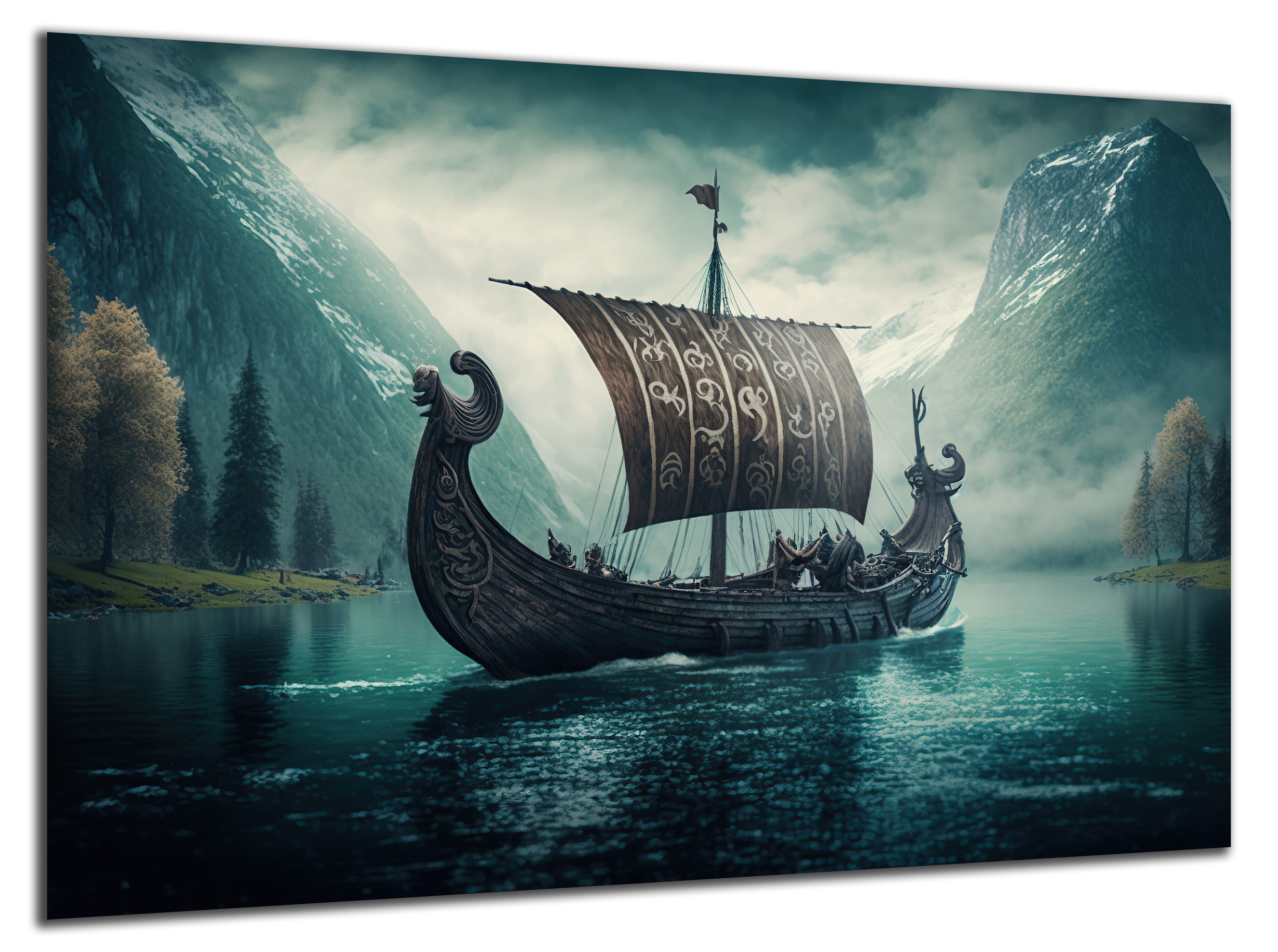 DARO Design Leinwandbild Modern Abstrakt Wandbilder XXL Wandbild Wand Deko Leinwand Bilder, (Kriegsschiff - Bild groß Wohnzimmer Schlafzimmer Küche Esszimmer Einteilig Querformat Fotodruck Leinwände Wanddeko Abstrakte Kunst Boho), 30x20cm