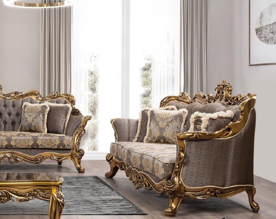 Sitzer JVmoebel Barock Sofagarnitur Luxus Barock Set Sofas Wohnzimmer-Set, Sofa Garnitur 3+3