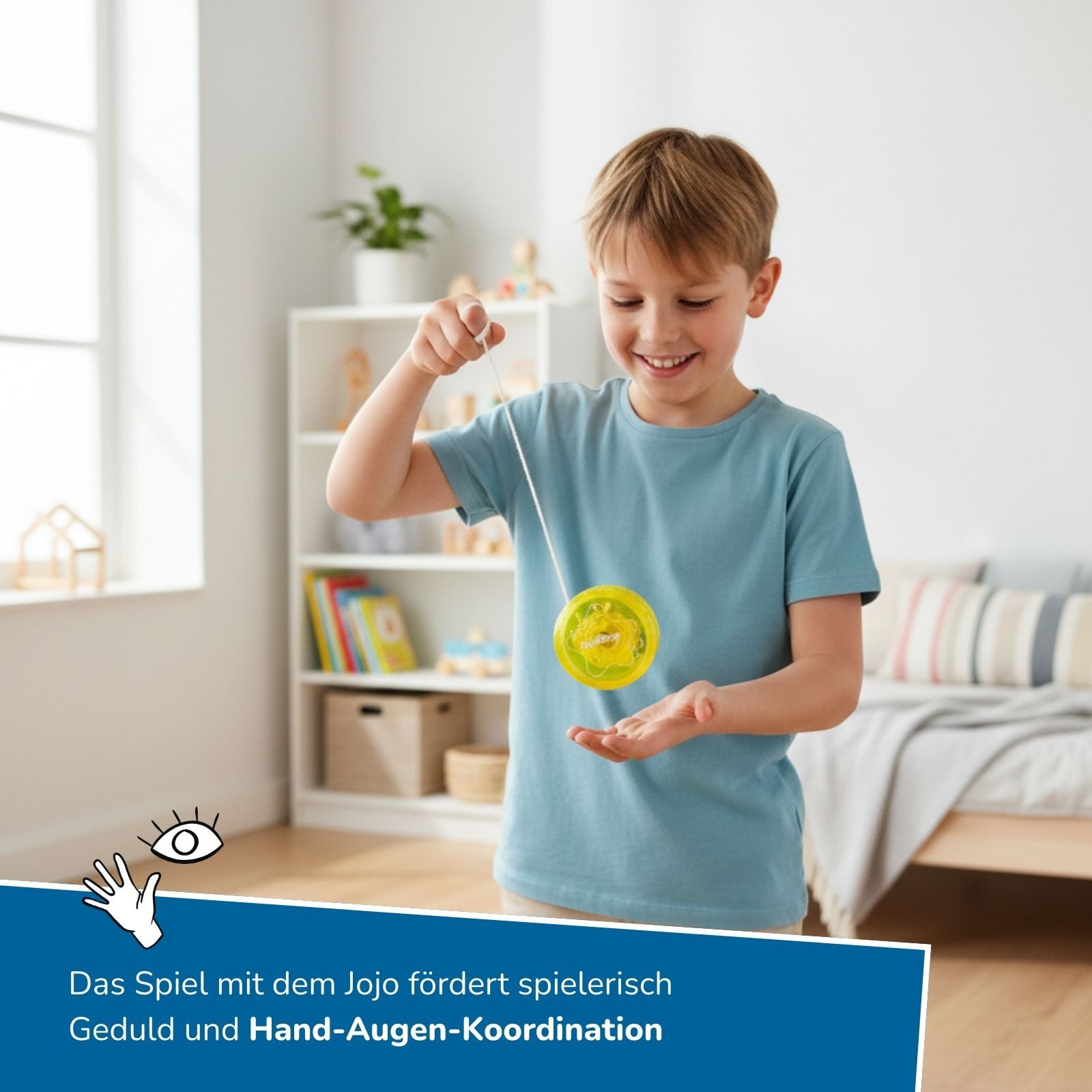 alldoro Fidget-Gadget LED Jojo, 6er Set, Yoyo mit Leuchteffekt, Geschicklichkeitsspielzeug, Ideal als Gastgeschenk oder Mitgebsel für Kindergeburtstag & Hochzeit
