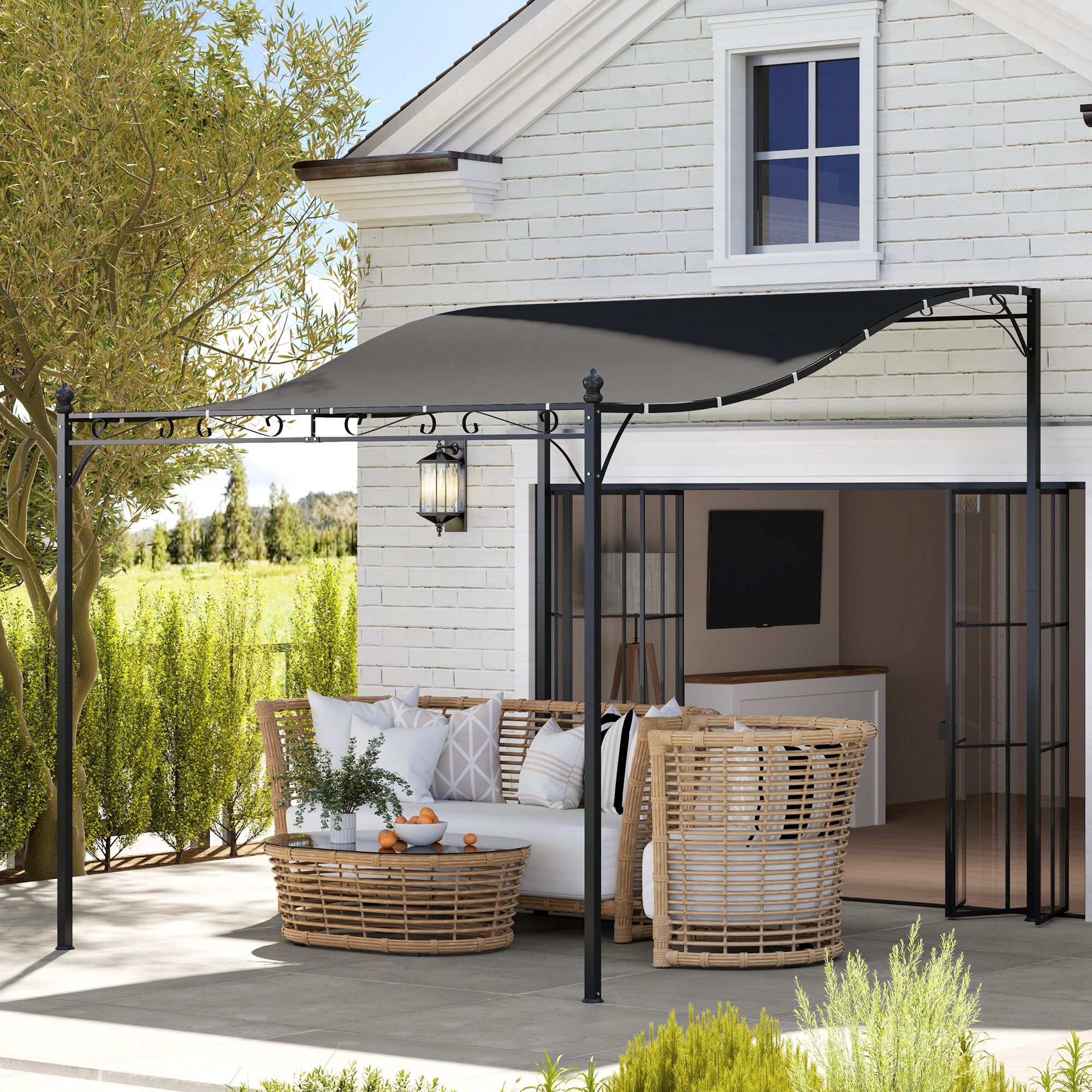 Outsunny Pavillon wasserabweisend, freistehend, (Pergola mit günstig online kaufen