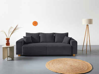 COLLECTION AB Schlafsofa Yves, mit Bettkasten und Bettfunktion, 2 Zierkissen inklusive, in Cord