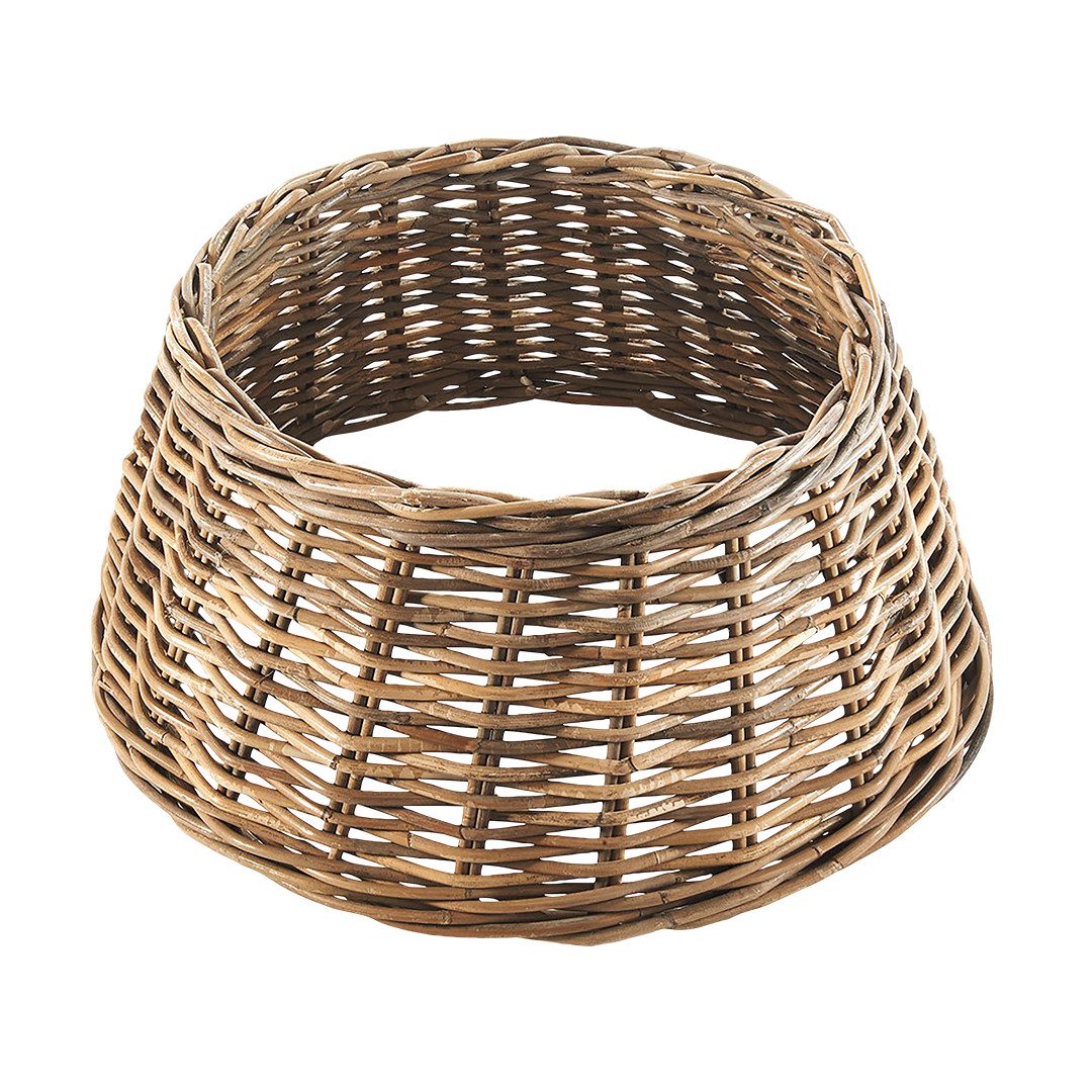Kobolo Dekoobjekt Baumkragen aus Rattan in kubu grey rund geflochten (1 St)