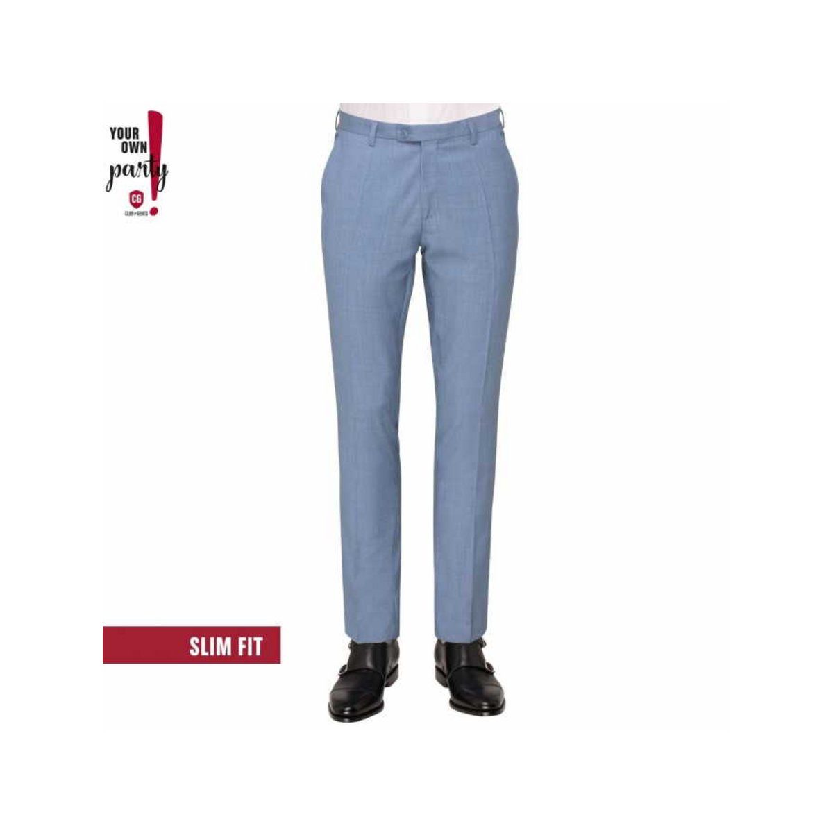 CG Club of Gents Anzughose hell-blau regular (1-tlg., keine Angabe) blau hell