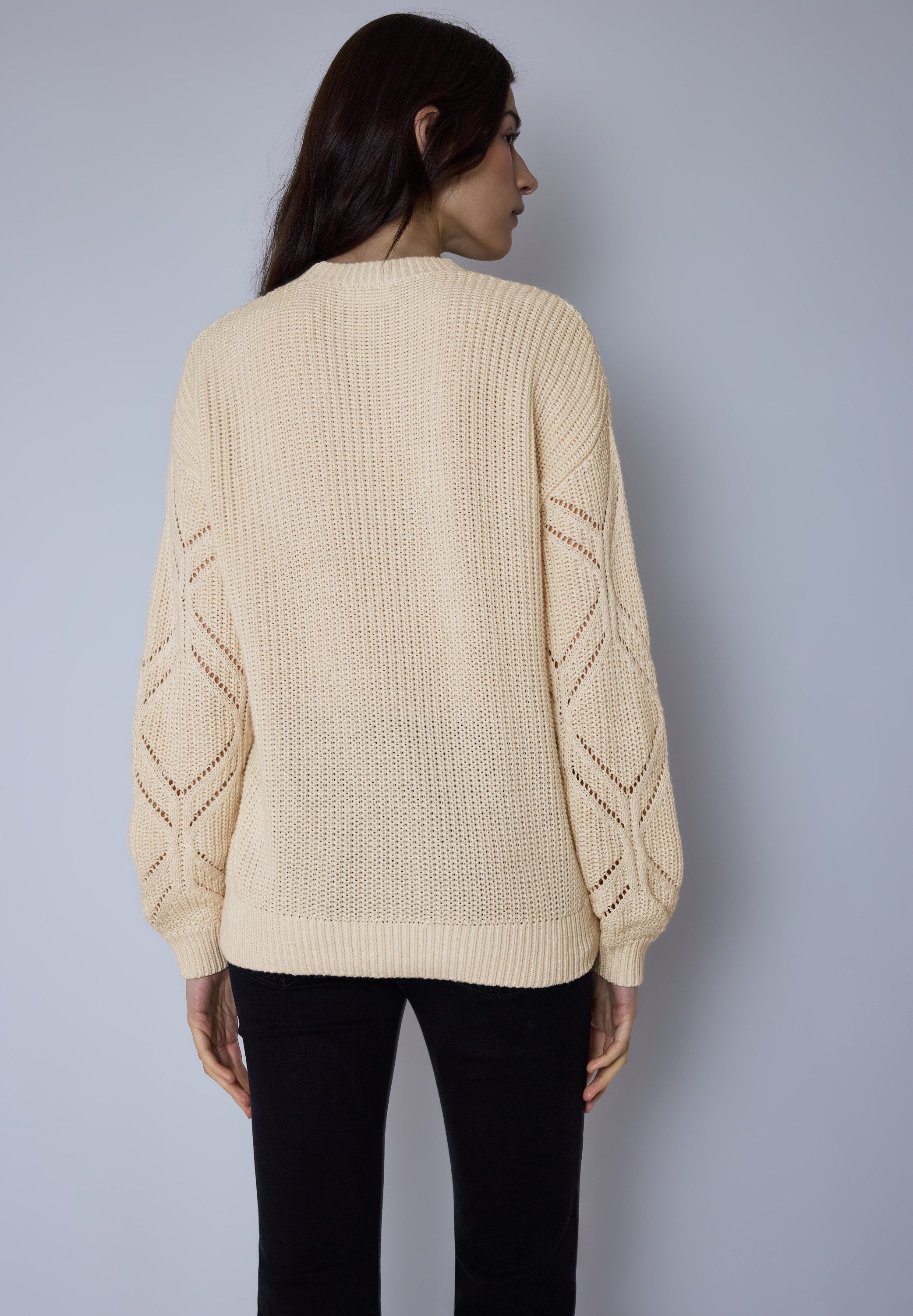 STREET ONE STUDIO Longpullover mit Strick-Detail