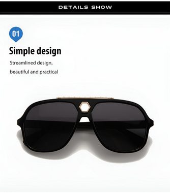 PACIEA Sonnenbrille Doppelbalkenrahmen Polarisiert Oversized Blendfrei Damen Herren