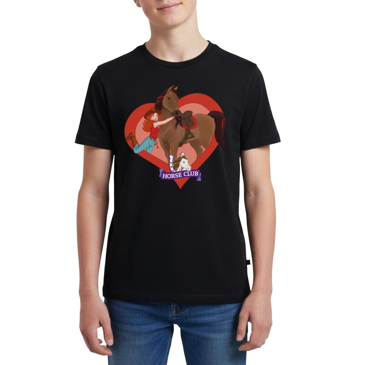 T-Shirt Schleich Horse Club Hannah & Cayenne Herzmotiv Teenager Premium T-Shir