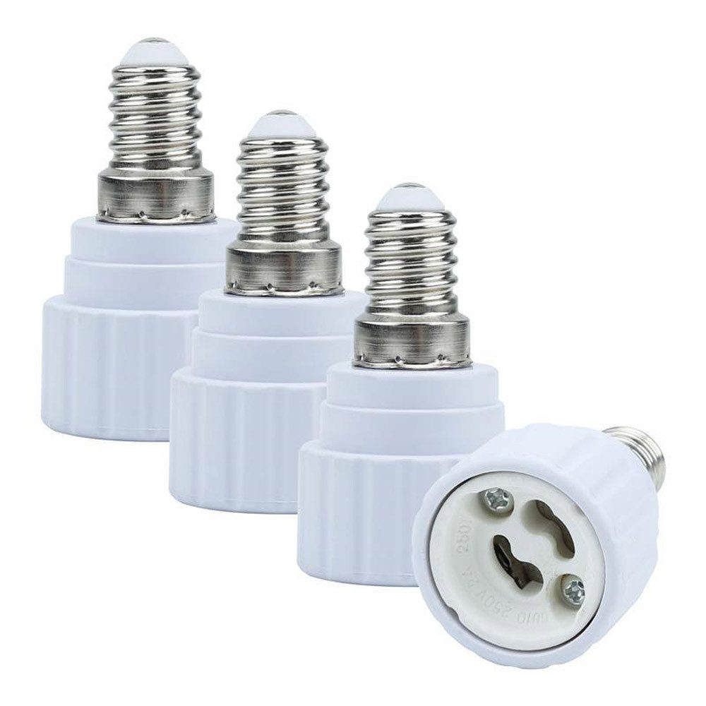 Intirilife Lampenfassung, (Lampensockel Adapter E14 GU10, 4St), 4x E14 auf GU10 Lampensockel