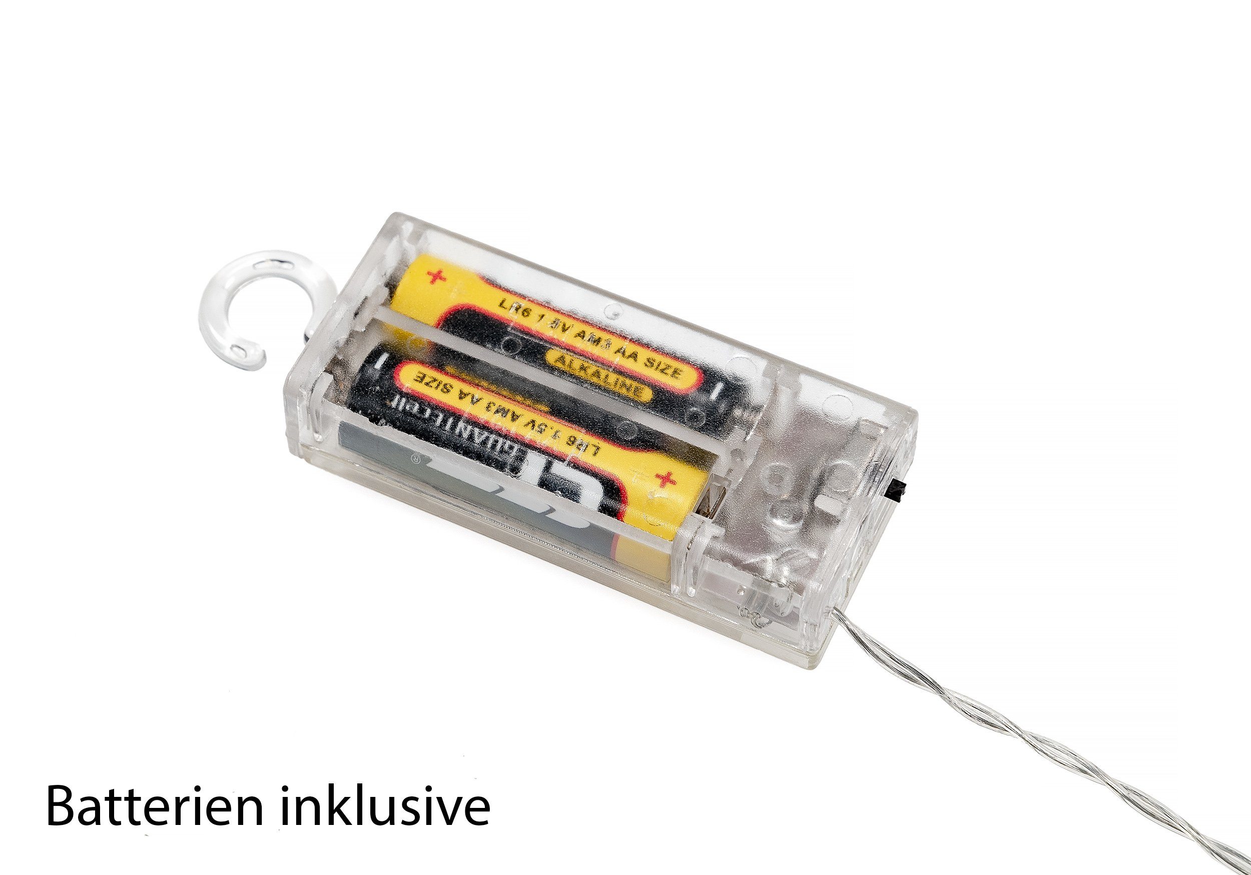 kamelshopping LED-Lichterkette LED Lichterkette mit 10 beleuchteten Weihnachtskugeln, Kugeln aus Glas mit Muster, ca. 180 cm lang