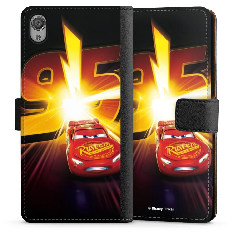 DeinDesign Handyhülle Offizielles Lizenzprodukt Cars Lightning Mcqueen 95 Cars3 Lightning 95, Sony Xperia X Hülle Flip Case Klapphülle Handytasche Leder