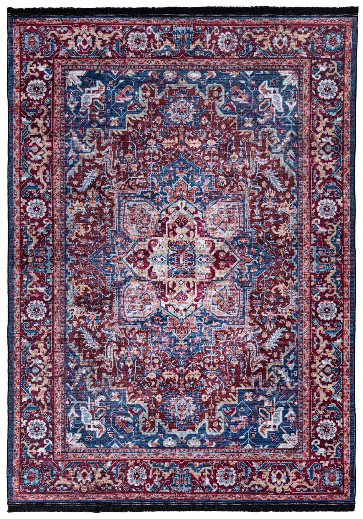 Mazovia Orientteppich Klassisch Bordüre Rot Blau Wohnzimmer, Schlafzimmer, Büro, Esszimmer, Fußbodenheizung. Reduzierter Preis € 50,99. Unverbindliche Preisempfehlung € 89,99