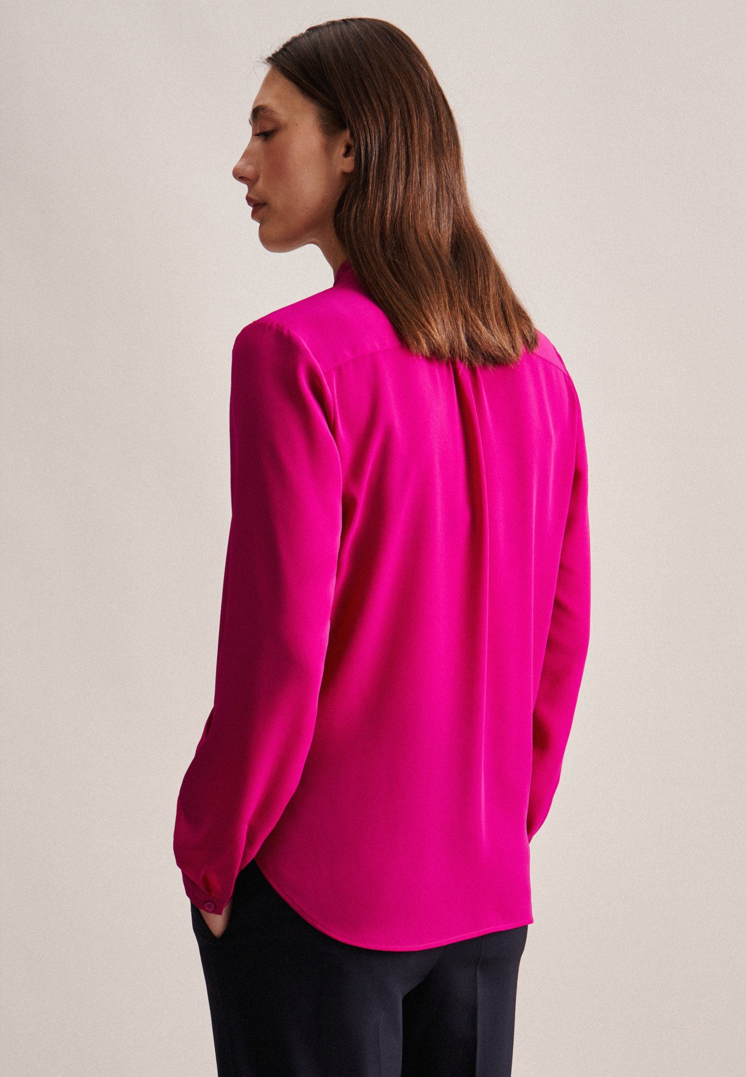 seidensticker Wickelbluse "Schwarze Rose" 1/1 V-Neck Uni günstig online kaufen