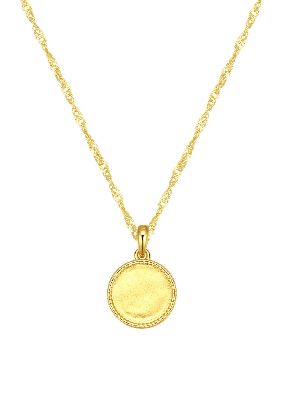 Hey Happiness Silberkette Plättchen Kreis, Singapur Kette, Medaillon Anhäng günstig online kaufen