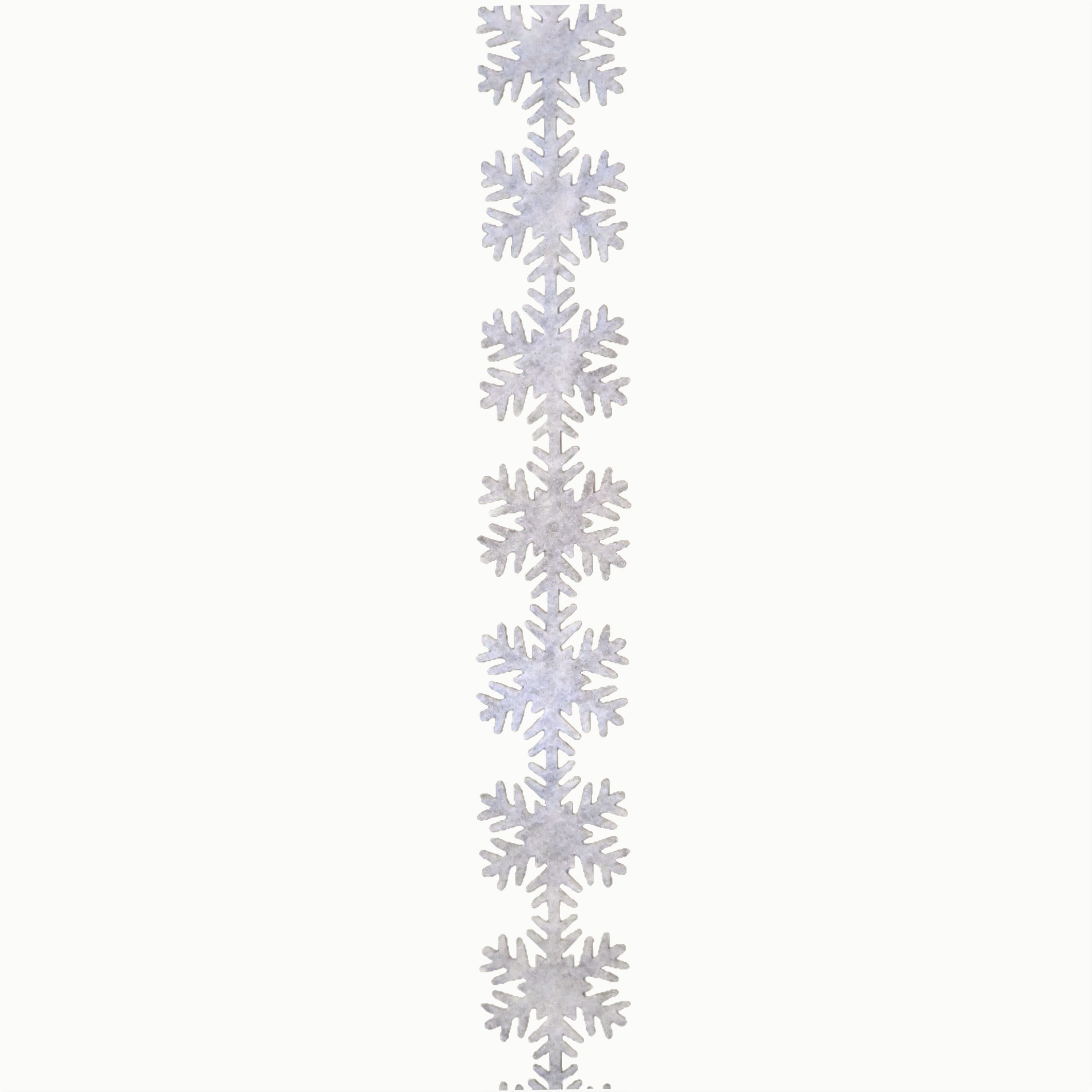 Dekoobjekt Winterdeko SCHNEEFLOCKEN-GIRLANDE. 190x8cm aus FILZ.