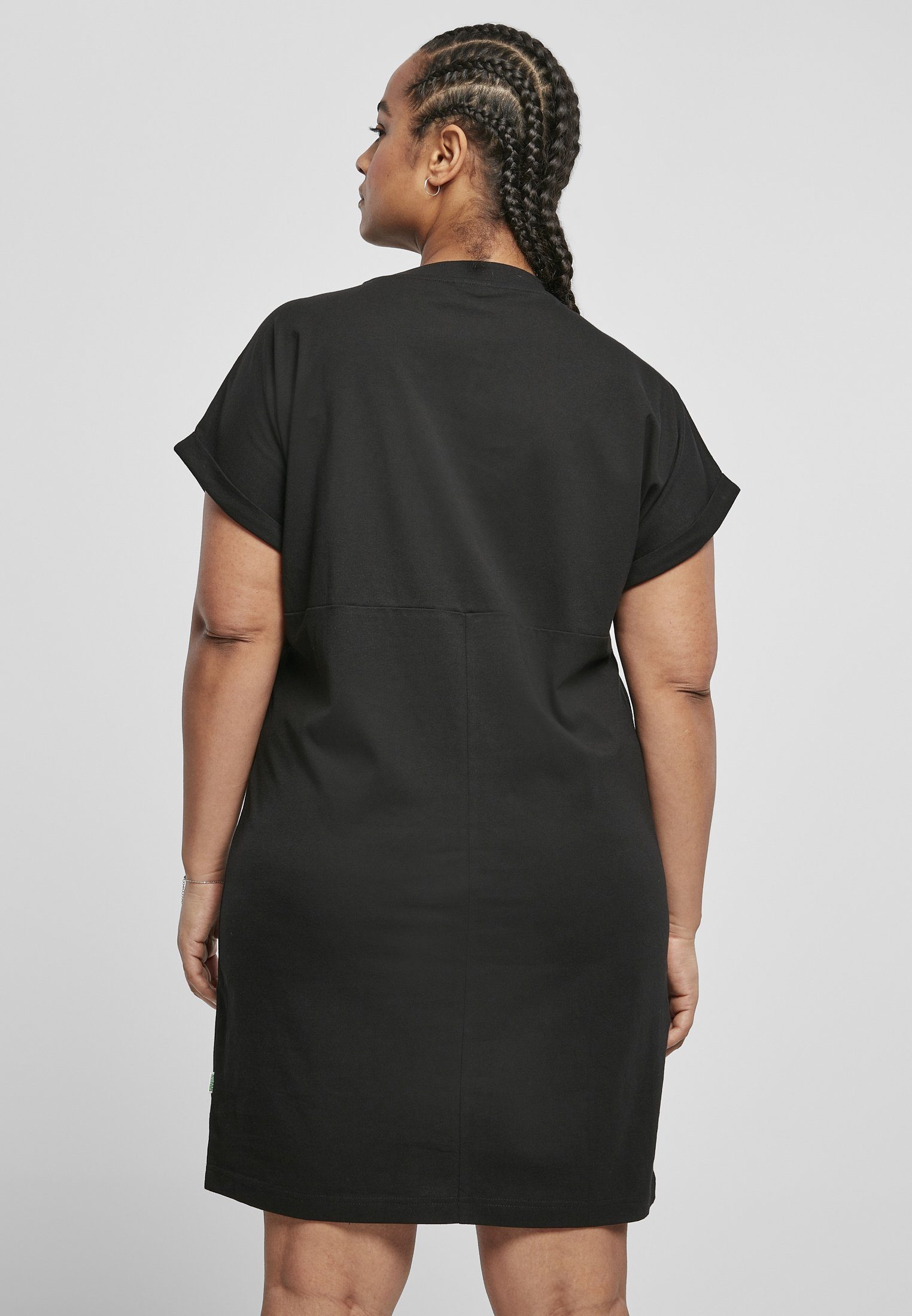 URBAN Dress (1-tlg) Jerseykleid Ladies Damen Tee Organic On black CLASSICS Cut Sleeve Cotton