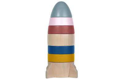 KINDSGUT Stapelspielzeug Stapelturm Rakete, Motorik-Spielzeug für Klein-Kinder aus Holz