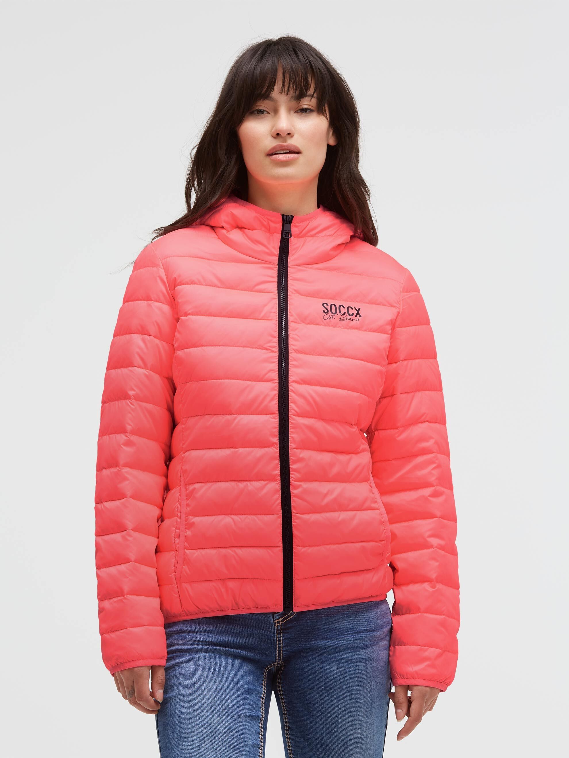 SOCCX Outdoorjacke mit elastischem Saumabschluss