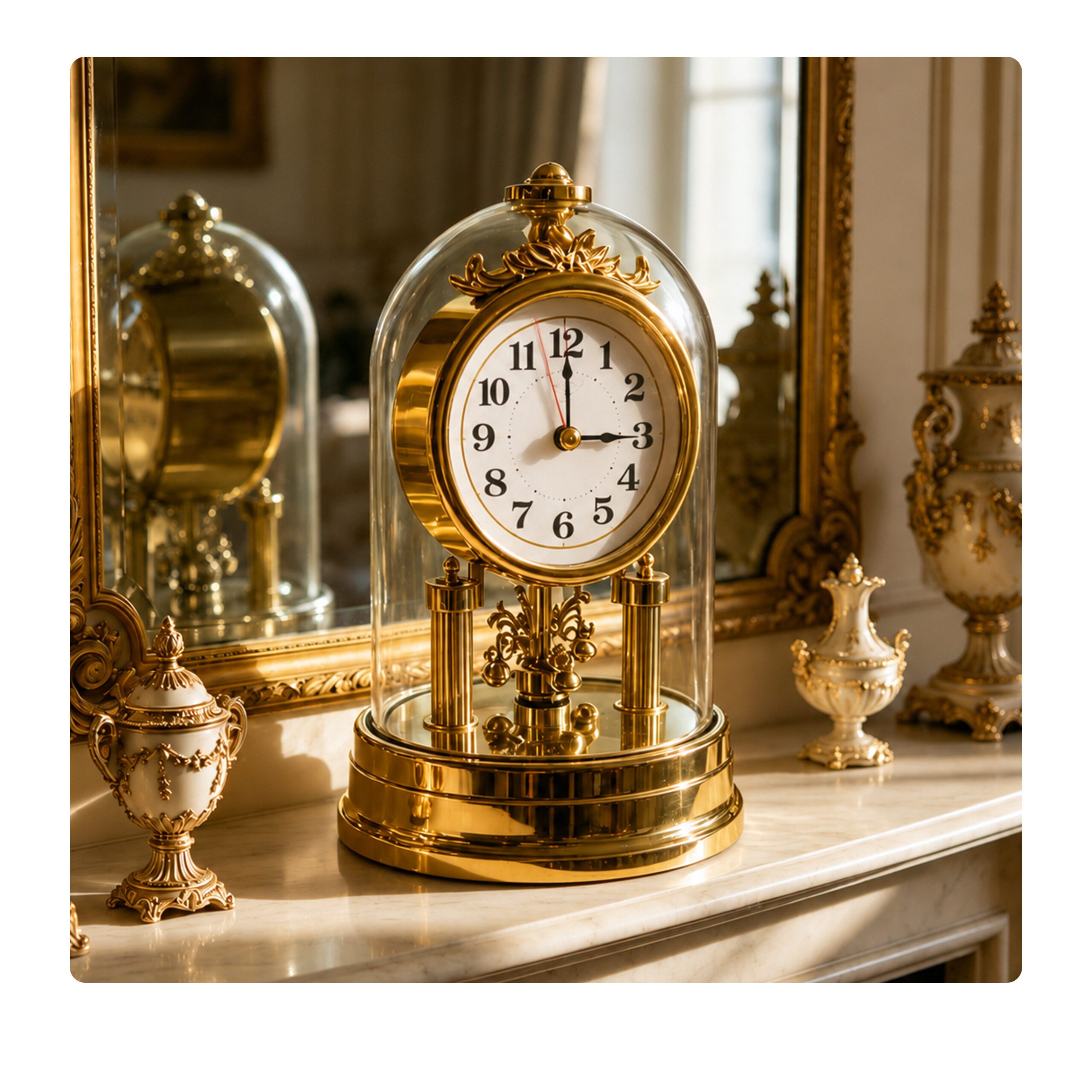 relaxdays Tischuhr Retro Tischuhr gold