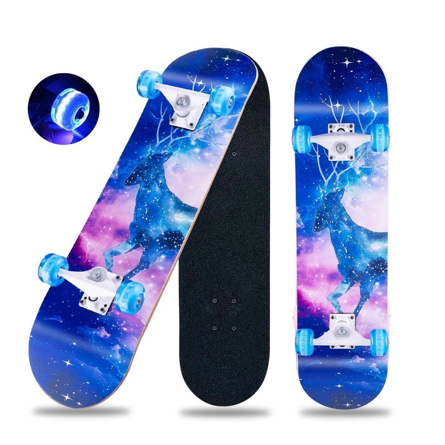 LuxusKollektion Skateboard Skateboard 31 Zoll Cruiser Blue-L (1-St)