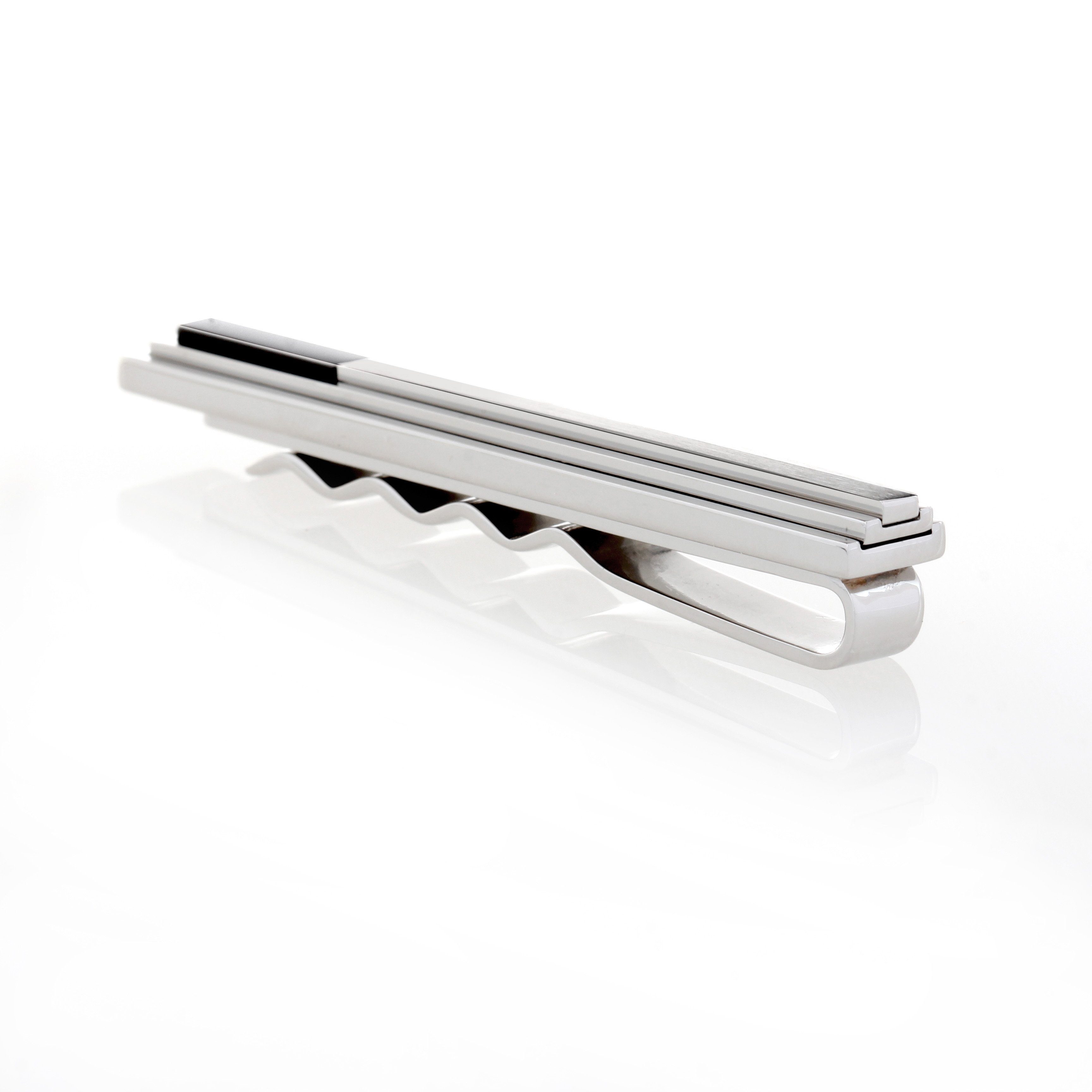 Karisma Krawattennadel Karisma Hochwertige Herren Edelstahl 316L ONYX Schwarz, Krawattennadel / Krawattenklammer / Tie Clip STC169-001-W