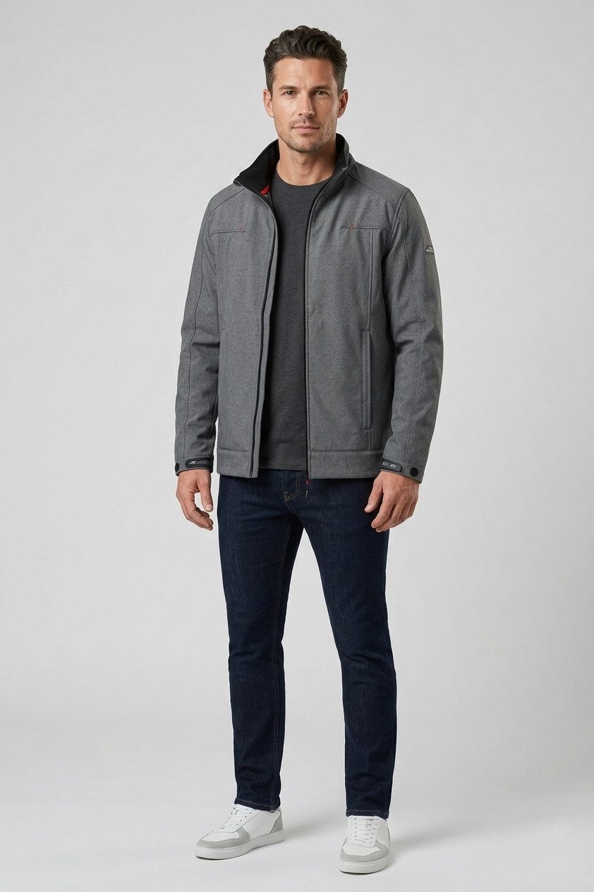 Daiber Softshelljacke Men's Softshell Jacket light-melange XL (1-St) Winddicht, atmungsaktiv und wasserdicht