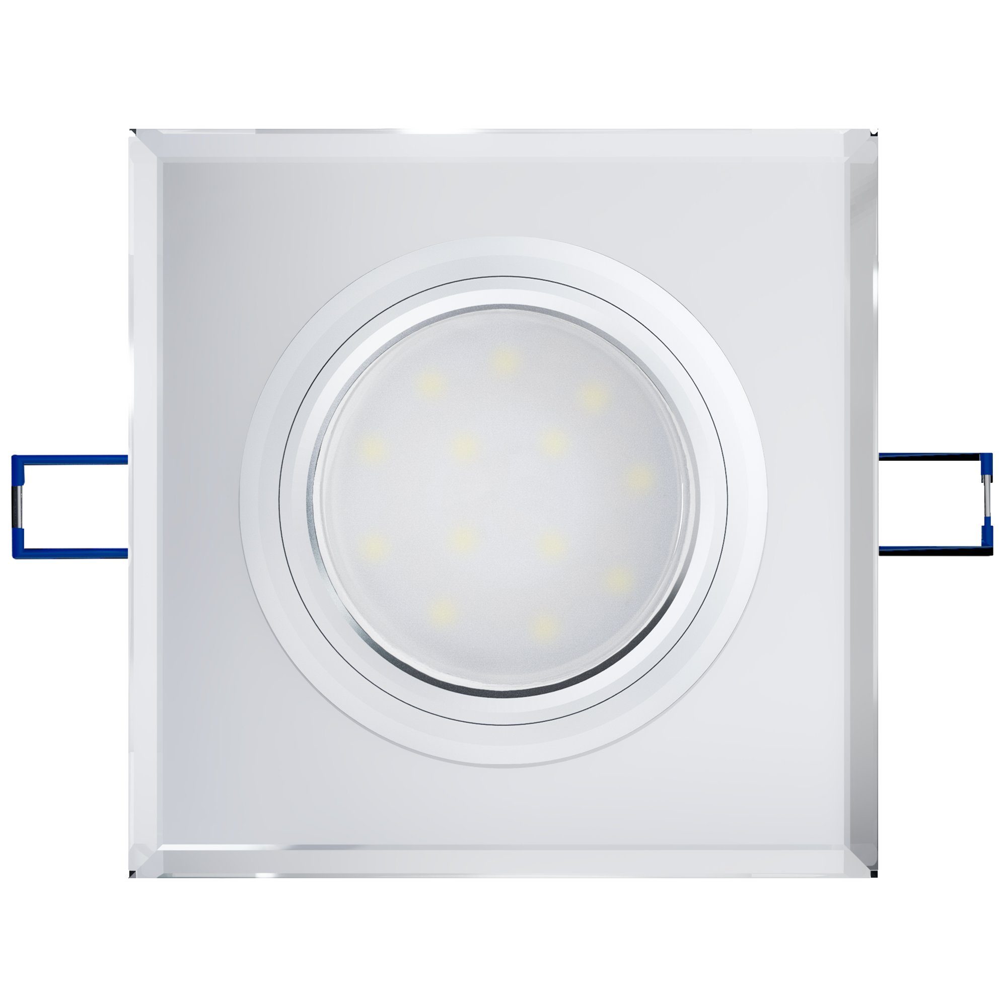LED klar LED Neutralweiß neutral, Einbaulampe Einbaustrahler SSC-LUXon Flache Glas eckig mit LED-Modul Design