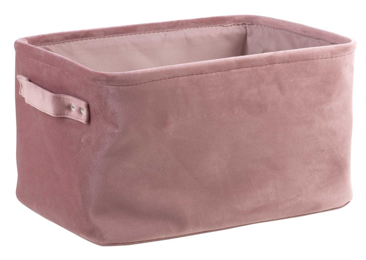 Home4You Aufbewahrungskorb Rosa, Samt, B 36 cm x T 26 cm, Tragegriffe, Uni günstig online kaufen