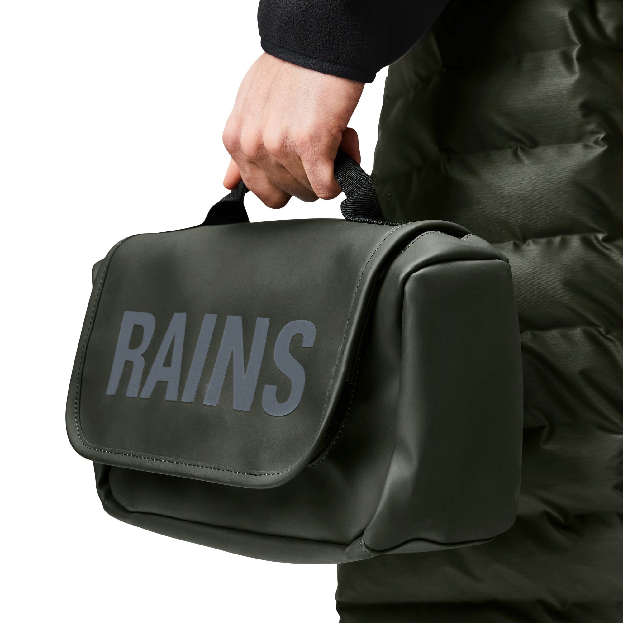 Rains Kulturbeutel Texel - Kulturbeutel zum Aufhängen 27 cm (green)