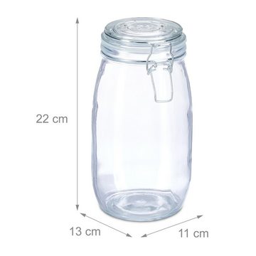 relaxdays Einmachglas 1,5 l Einmachgläser im 6er Set, Glas
