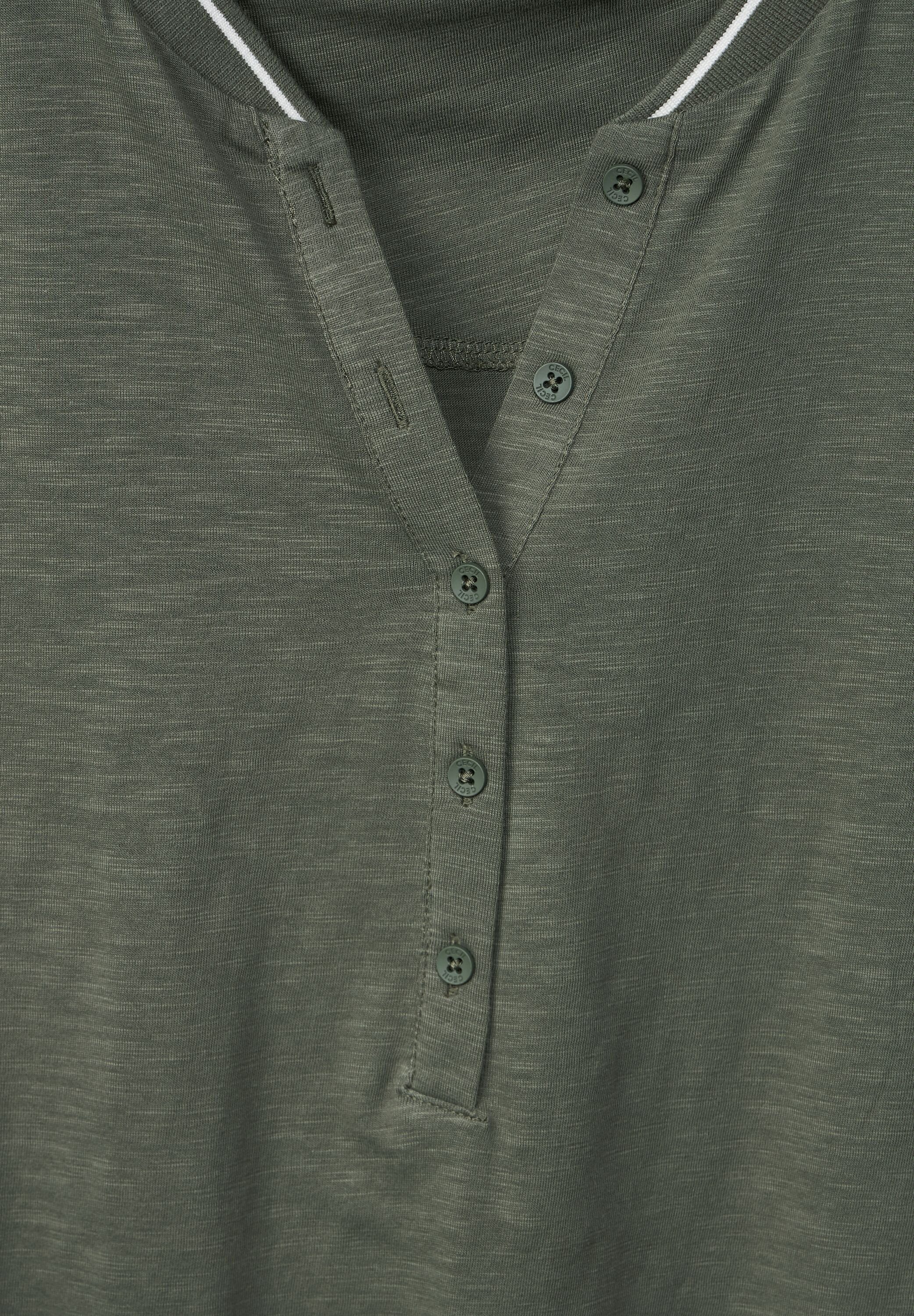 Cecil green olive 3/4-Arm-Shirt desert Unifarbe in