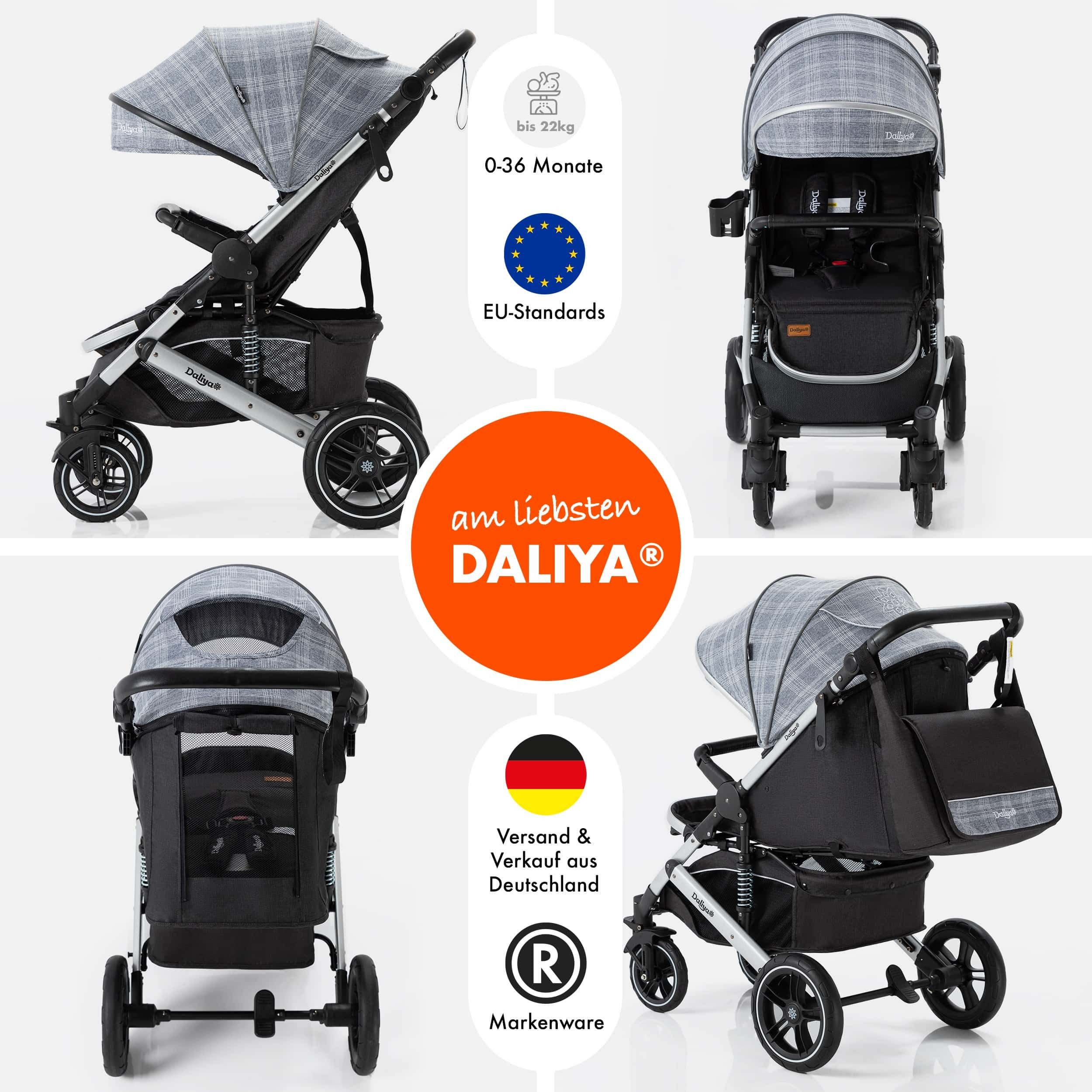 Daliya® Kinder-Buggy RAPIDY Buggy Kinderwagen, XXL Set, kompakt, Kinderbuggy, Sportwagen, (XXL 10-tlg. Komplettset, 10-tlg), Liegeposition, Fußsack, Spieltisch, Wickeltasche, Regenverdeck