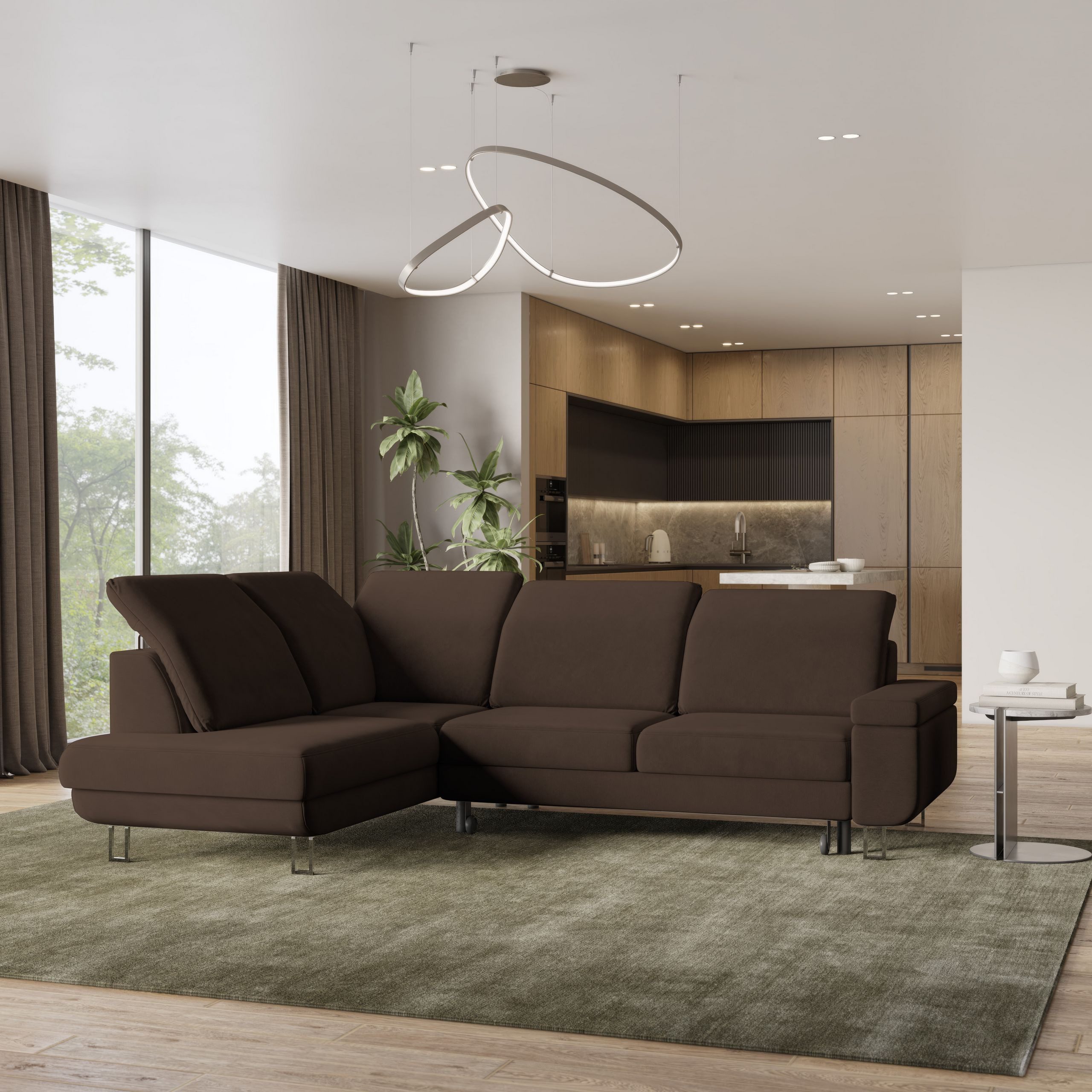 Masseno Ecksofa LERMA mit Schlaffunktion L-Form, Sofa mit Bettkasten