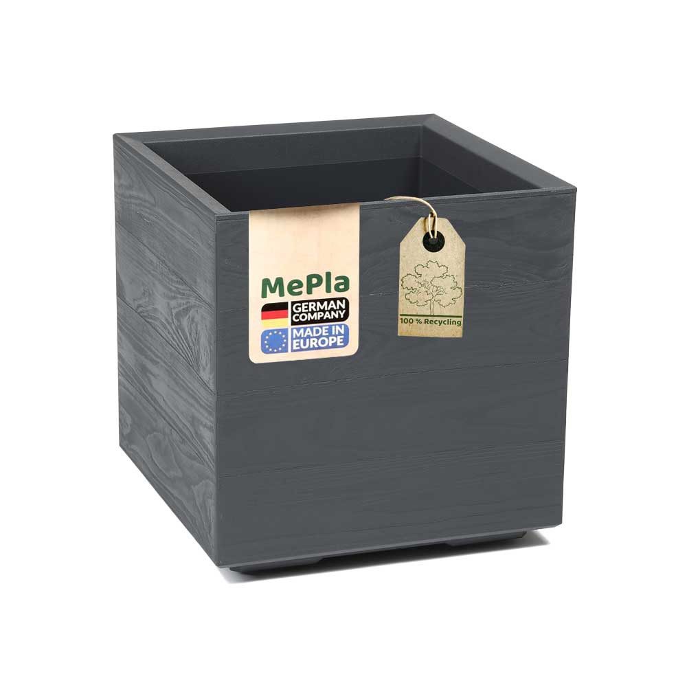 Heimwerkercenter Blumentopf MePla - Kübel KARO-30 Holzoptik 30x30x30 anthrazit