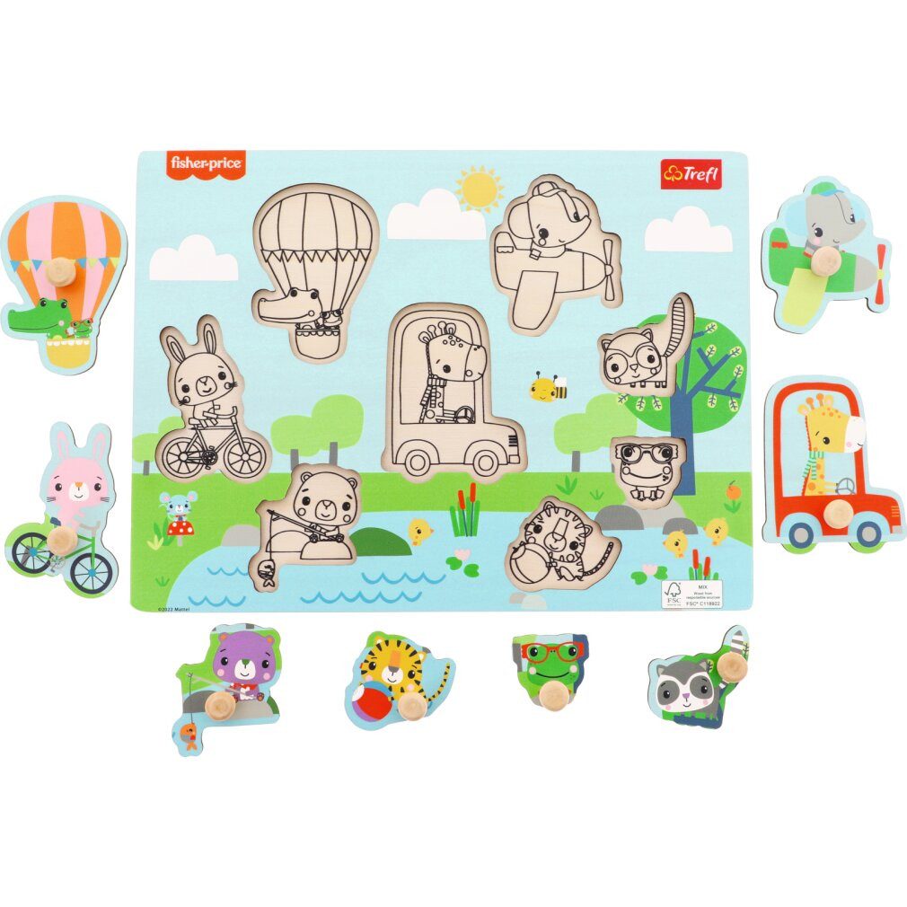 Trefl Puzzle Fisher Price Holzpuzzle Tiere, Puzzleteile