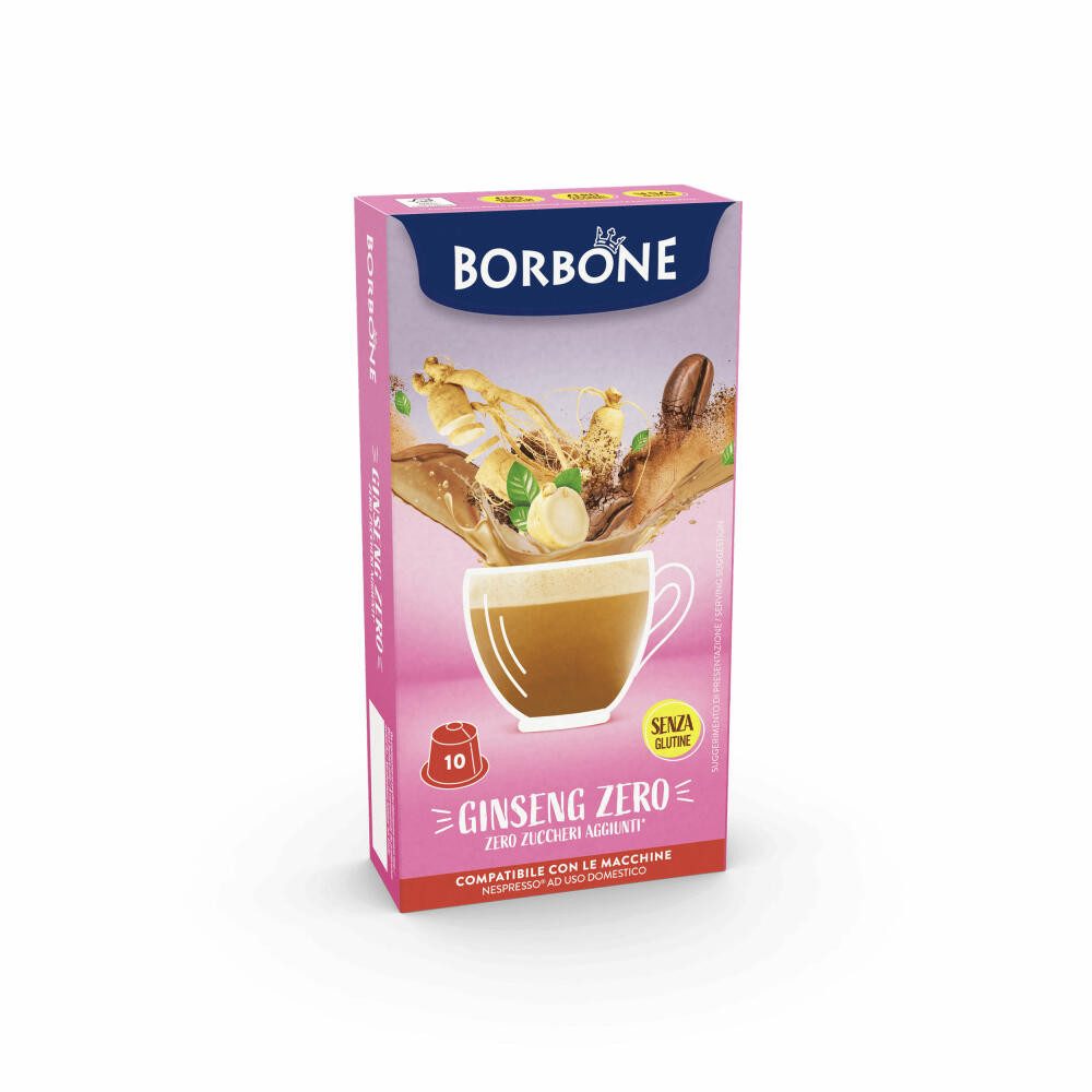 Caffè Borbone Kaffee Ginseng Zero, 10 Kapseln, Kompatibel mit dem Nespresso-Kapselsystem*